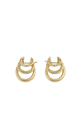 DY Mercer Multi Hoop Earrings, 18k Yellow Gold & Diamonds
